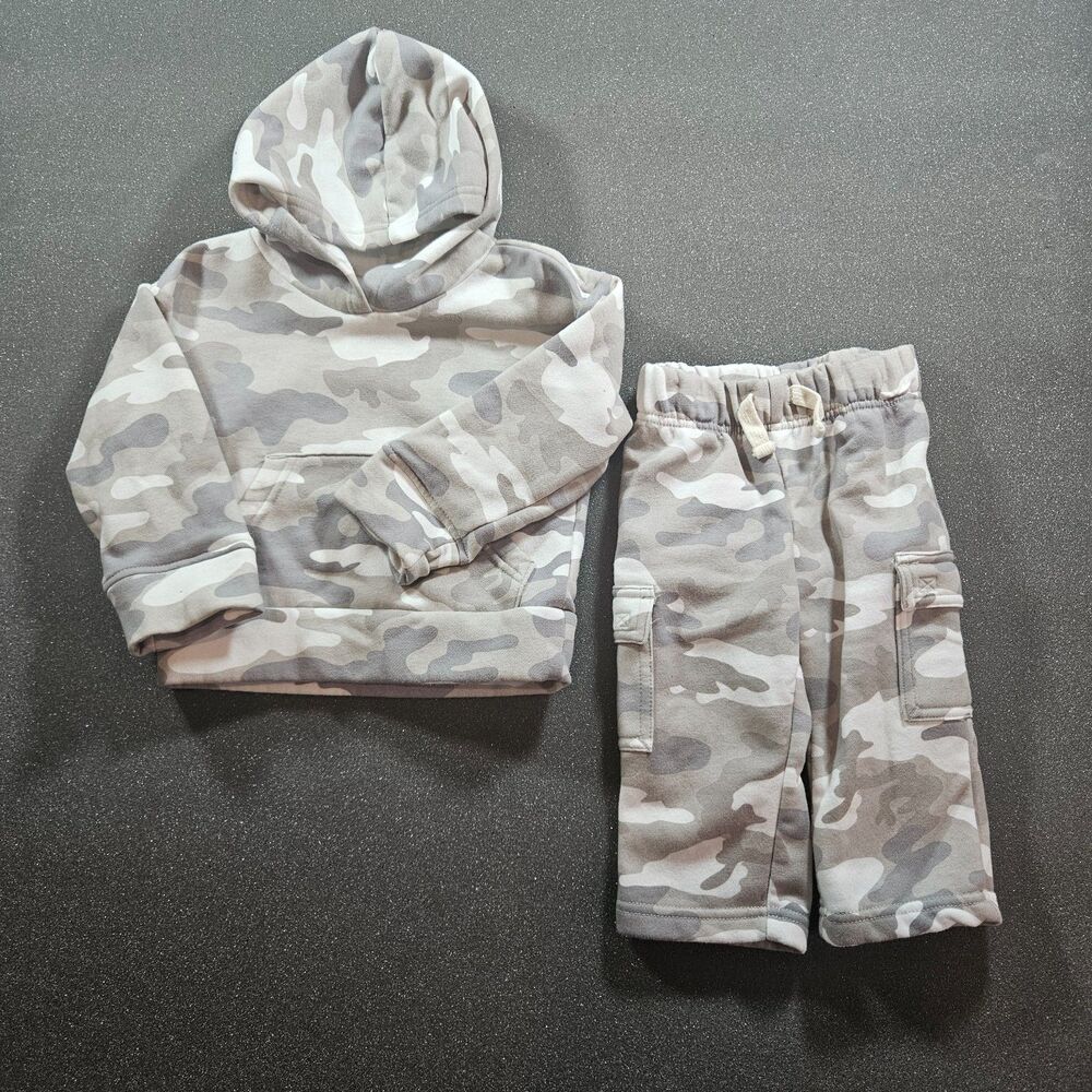 The Children's Place Camo Outfit Set 18-24M Hoodie Cargo Joggers